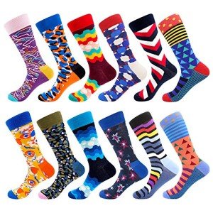 BONANGEL Fun Socks, Cool Cute Food Graphic Animal Novelty Crazy Funny Crew Dress Socks for Men