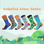 BONANGEL Fun Socks, Cool Cute Food Graphic Animal Novelty Crazy Funny Crew Dress Socks for Men