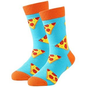Crazy Socks for Kids Boys Socks 10-12 Years Old Silly Funny School Dress Socks 6-8 Fun Pizza Socks Birthday Christmas Gift