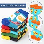Crazy Socks for Kids Boys Socks 10-12 Years Old Silly Funny School Dress Socks 6-8 Fun Pizza Socks Birthday Christmas Gift