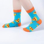 Crazy Socks for Kids Boys Socks 10-12 Years Old Silly Funny School Dress Socks 6-8 Fun Pizza Socks Birthday Christmas Gift