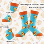 Crazy Socks for Kids Boys Socks 10-12 Years Old Silly Funny School Dress Socks 6-8 Fun Pizza Socks Birthday Christmas Gift