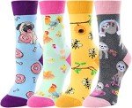 Cute Animal Socks for Kids, Funny Gifts for Girls 4-6 Years Old, Novelty Pug Chicken Bee Sloth Socks