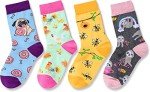 Cute Animal Socks for Kids, Funny Gifts for Girls 4-6 Years Old, Novelty Pug Chicken Bee Sloth Socks