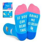 HAPPYPOP Ice Cream Sock Gifts for Kids - Funny Ice Cream Socks for Girls Boys 4-6 Years Old, Cute Stocking Stuffers