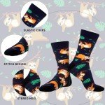 WeciBor Men's Colorful Funny Crazy Wacky Cotton Crew Socks, 12 Pack Multicolor Animal, Size 10-13