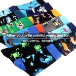 WeciBor Men's Colorful Funny Crazy Wacky Cotton Crew Socks, 12 Pack Multicolor Animal, Size 10-13