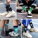 WeciBor Men's Colorful Funny Crazy Wacky Cotton Crew Socks, 12 Pack Multicolor Animal, Size 10-13