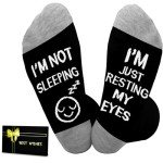 Dealswin Gifts for Dad Funny Socks: Birthday Gifts for Men Husband Garandpa, Father's Day Gifts idea, I'm Not Sleeping I'm Just Resting My Eyes Socks, Valentine's Day Gifts for Men Him