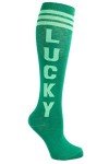 Women's Green Lucky Socks - Funny St. Patrick's Day Socks,Lucky,One Size