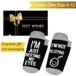 Dealswin Gifts for Dad Funny Socks: Birthday Gifts for Men Husband Garandpa, Father's Day Gifts idea, I'm Not Sleeping I'm Just Resting My Eyes Socks, Valentine's Day Gifts for Men Him
