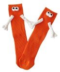 Crazy Silly Holding Hands Socks for Kids Friends Teens Girls Boys Cool Funny Christmas Gifts Stocking Stuffers (US, Alpha, One Size, Regular, Orange)