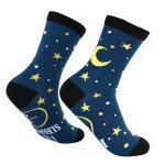 Kissoo Christmas Stocking Stuffers For Men Teens Adults Birthday Christmas Gifts For Dad Men Women Funny Socks Gaming Gifts (US, Alpha, One Size, Regular, Regular, Sleep-Moon)