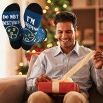 Kissoo Christmas Stocking Stuffers For Men Teens Adults Birthday Christmas Gifts For Dad Men Women Funny Socks Gaming Gifts (US, Alpha, One Size, Regular, Regular, Sleep-Moon)