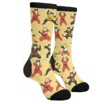 FUNCOOLCY Kung Fu Cat Socks For Men Women Funny Novelty Crew Socks Gifts