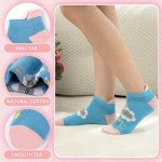 Comfoex Kids Girls Socks Novelty Funny Ankle Socks Colorful Animal Fashion Silly Cartoon Cute Unicorn Cotton Socks 6 Pairs, 7-10 Years, Rabbit