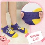 Comfoex Kids Girls Socks Novelty Funny Ankle Socks Colorful Animal Fashion Silly Cartoon Cute Unicorn Cotton Socks 6 Pairs, 7-10 Years, Rabbit