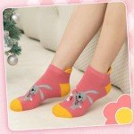 Comfoex Kids Girls Socks Novelty Funny Ankle Socks Colorful Animal Fashion Silly Cartoon Cute Unicorn Cotton Socks 6 Pairs, 7-10 Years, Rabbit