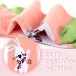 Comfoex Kids Girls Socks Novelty Funny Ankle Socks Colorful Animal Fashion Silly Cartoon Cute Unicorn Cotton Socks 6 Pairs, 7-10 Years, Rabbit