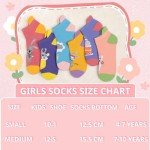 Comfoex Kids Girls Socks Novelty Funny Ankle Socks Colorful Animal Fashion Silly Cartoon Cute Unicorn Cotton Socks 6 Pairs, 7-10 Years, Rabbit