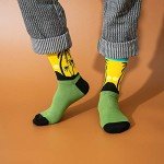 BISOUSOX Dress Socks for Men 9-12 Mens Funny Fun Colorful Crazy Funky Crew Socks Novelty Happy Cotton