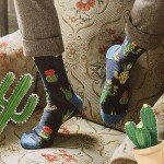 BISOUSOX Dress Socks for Men 9-12 Mens Funny Fun Colorful Crazy Funky Crew Socks Novelty Happy Cotton