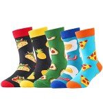 BONANGEL Boys Socks Fun Novelty Animal Food Space Design Crazy Funny Cute Kids Socks 5 Pairs