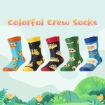 BONANGEL Boys Socks Fun Novelty Animal Food Space Design Crazy Funny Cute Kids Socks 5 Pairs
