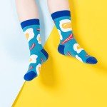 BONANGEL Boys Socks Fun Novelty Animal Food Space Design Crazy Funny Cute Kids Socks 5 Pairs