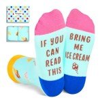 HAPPYPOP Kid's Funny Gifts Crazy Silly Socks, Novelty Socks Boys Girls 7-10 Years, Ice Cream Socks