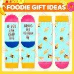 HAPPYPOP Kid's Funny Gifts Crazy Silly Socks, Novelty Socks Boys Girls 7-10 Years, Ice Cream Socks