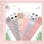 MOGGEI Kids Girls Knee High Socks - Long Boot Crazy Silly Fun Gift Tall Funny Cute Animal Child Gifts for 4-12 Year Old Girls - 6 Pairs Animal Socks