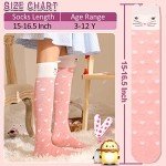 MOGGEI Kids Girls Knee High Socks - Long Boot Crazy Silly Fun Gift Tall Funny Cute Animal Child Gifts for 4-12 Year Old Girls - 6 Pairs Animal Socks