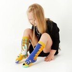 Pals Moose & Bear Crew Socks for Kids, Mismatched Style, Durable & Cozy Pair for Boys and Girls, Funny, Crazy, & Funky, 1 Pair