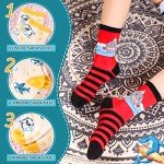 SeeyAN Boys Socks Kids Funny Cotton Novelty Crew Cartoon Space Dinosaur Crazy Socks 6 Pairs (6 Pairs Shark, 9-13 Years)
