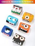 Jinei 6 Pairs Boys Monster Pattern Socks Kids Toddler Funny Crazy Cotton Crew Socks Novelty Christmas Gift Party Favors(7-10 Years)