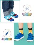 Jinei 6 Pairs Boys Monster Pattern Socks Kids Toddler Funny Crazy Cotton Crew Socks Novelty Christmas Gift Party Favors(7-10 Years)