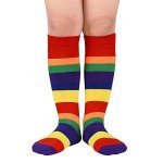 Rainbow Crazy Socks for Kids Toddler Silly Knee High Boys Girls Striped Cotton Colorful Socks for Child 3-6 Years