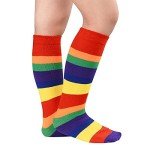 Rainbow Crazy Socks for Kids Toddler Silly Knee High Boys Girls Striped Cotton Colorful Socks for Child 3-6 Years