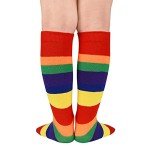 Rainbow Crazy Socks for Kids Toddler Silly Knee High Boys Girls Striped Cotton Colorful Socks for Child 3-6 Years