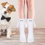 4 Pair Funny Crazy Socks For Women Men,Novelty Magnetic Holding Hands Socks For Kids Girls Boys Adult,Best Friend Silly Wacky Sock