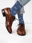 KONY Men's Funny Patterned Socks - Cotton Fun and Cool Casual Dress Crew Socks 4 Pack (Shoe Size 9-12) (Marine Animal)