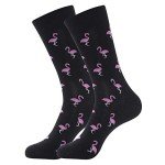 KONY Men's Funny Patterned Socks - Cotton Fun and Cool Casual Dress Crew Socks 4 Pack (Shoe Size 9-12) (Marine Animal)