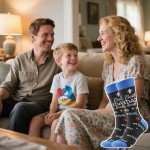 BONANGEL Dad Socks Mens Funny Novelty Crazy Funky Socks Best Gifts for Father’s Day Birthday Christmas from Daughter Son