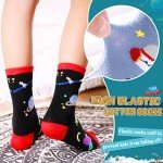SeeyAN Boys Socks Kids Funny Cotton Novelty Crew Cartoon Space Dinosaur Crazy Socks 6 Pairs (6 Pairs Space, 3-5 Years)