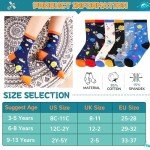 SeeyAN Boys Socks Kids Funny Cotton Novelty Crew Cartoon Space Dinosaur Crazy Socks 6 Pairs (6 Pairs Space, 3-5 Years)
