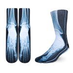 Benefeet Sox Mens Funny Crazy Novelty Socks Halloween Socks Cool Ugly X Ray Anatomy Weird Socks Women Girl Funky 3D Print Patterned Calf High Crew Socks Boys Youth Basketball Athletic Tube Socks X-ray