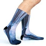Benefeet Sox Mens Funny Crazy Novelty Socks Halloween Socks Cool Ugly X Ray Anatomy Weird Socks Women Girl Funky 3D Print Patterned Calf High Crew Socks Boys Youth Basketball Athletic Tube Socks X-ray