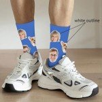 Laffyett Custom Socks with Photos, Personalized Novelty Socks, Customized Pictures Socks for Men, Unisex Adults, X-Small-X-Large, Colorful Fun Gift, 1 Count