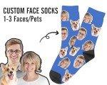 Laffyett Custom Socks with Photos, Personalized Novelty Socks, Customized Pictures Socks for Men, Unisex Adults, X-Small-X-Large, Colorful Fun Gift, 1 Count